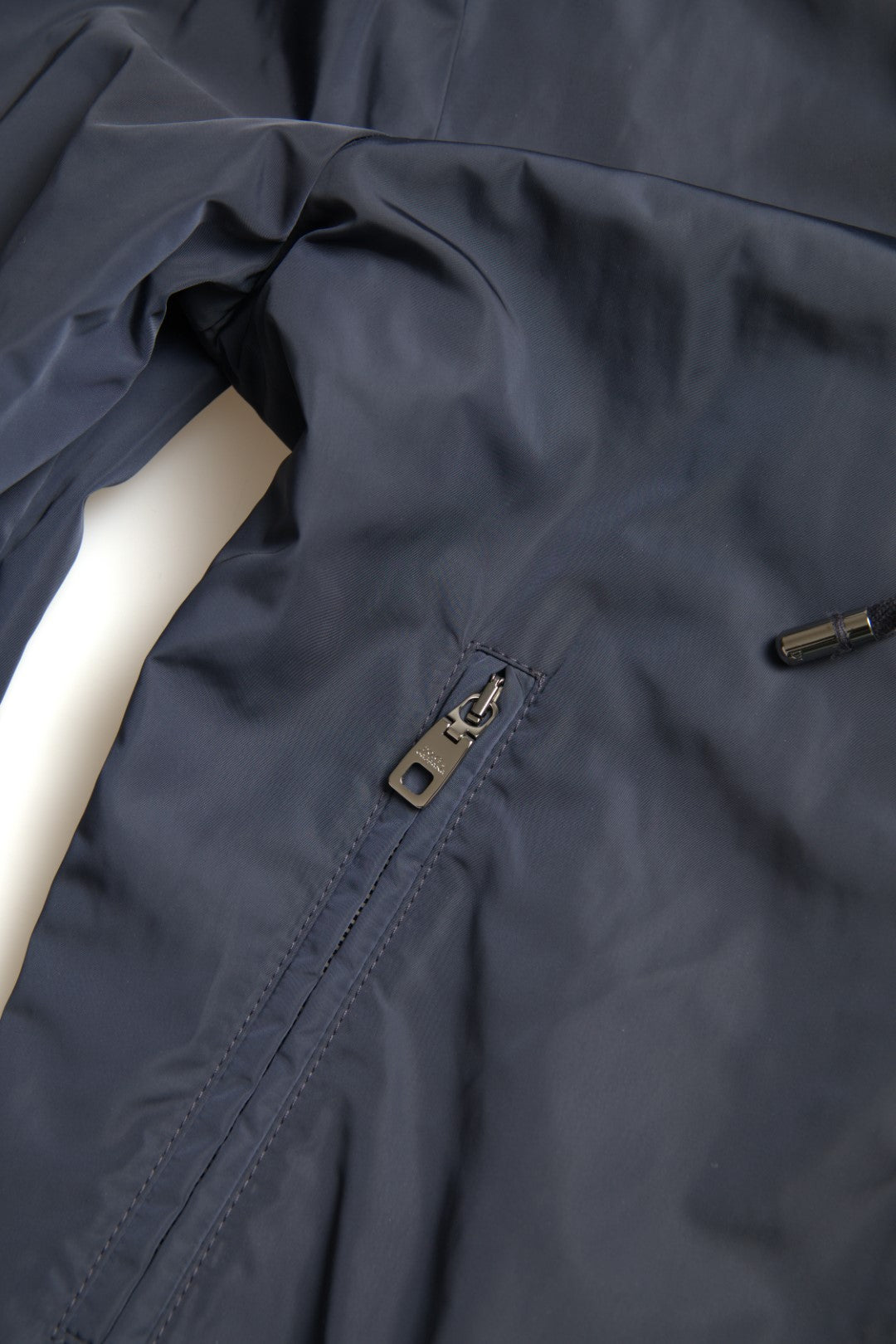 Pull en polyester à capuche bleu avec logo et fermeture éclair intégrale de Dolce &amp; Gabbana