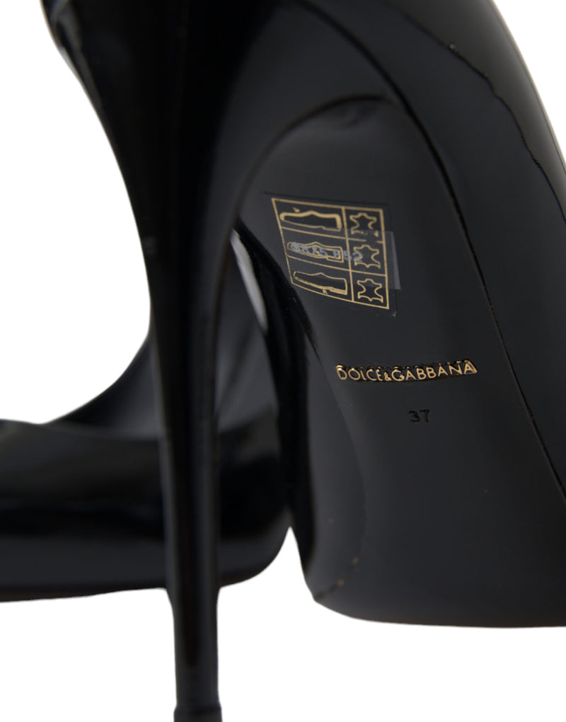 Dolce & Gabbana Black Patent Leather Heels Pumps - Stiletto