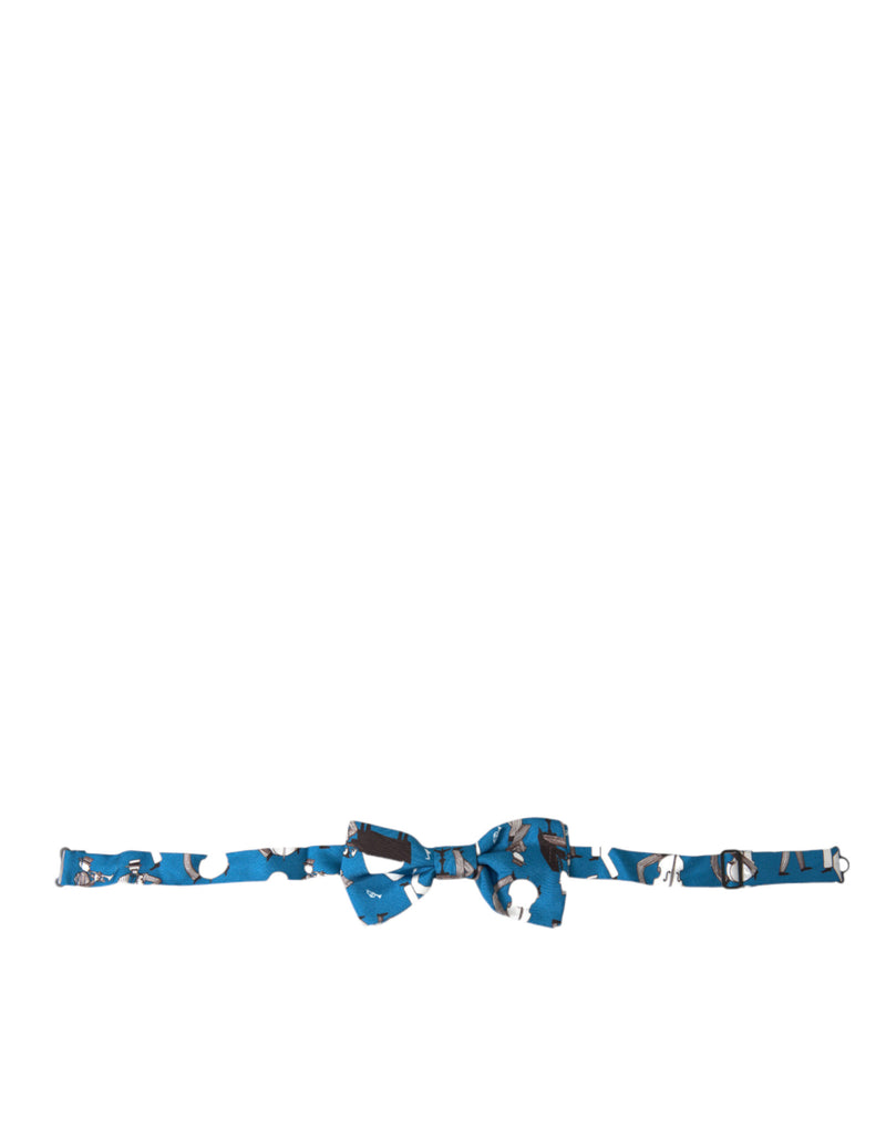 Nœud papillon ajustable en soie Dolce &amp; Gabbana Blue Jazz Club