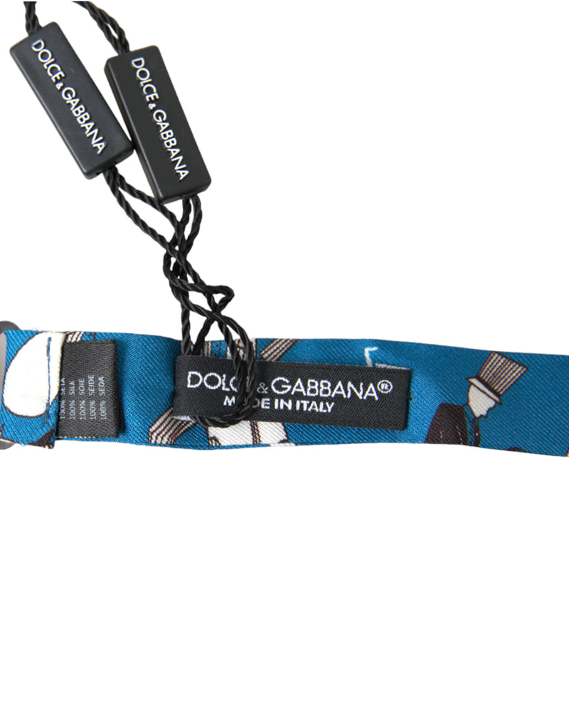 Nœud papillon ajustable en soie Dolce &amp; Gabbana Blue Jazz Club
