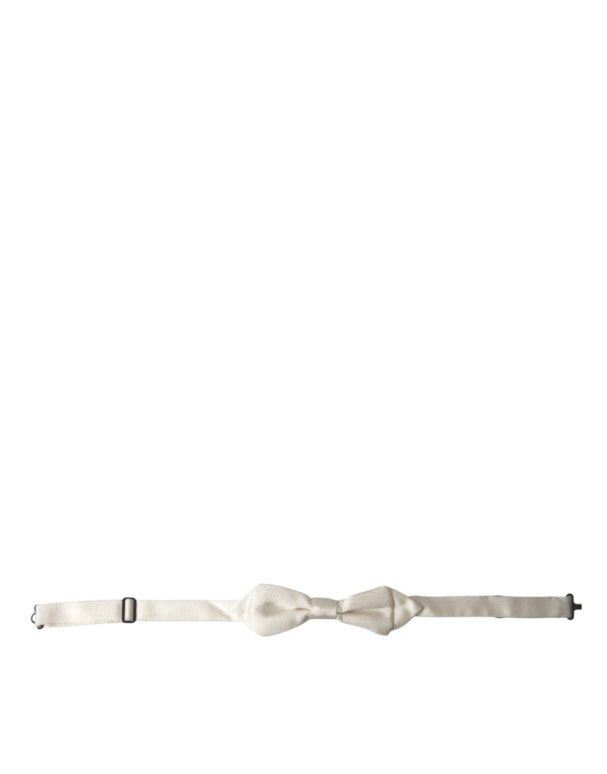 Nœud papillon fin ajustable en soie blanche Dolce &amp; Gabbana