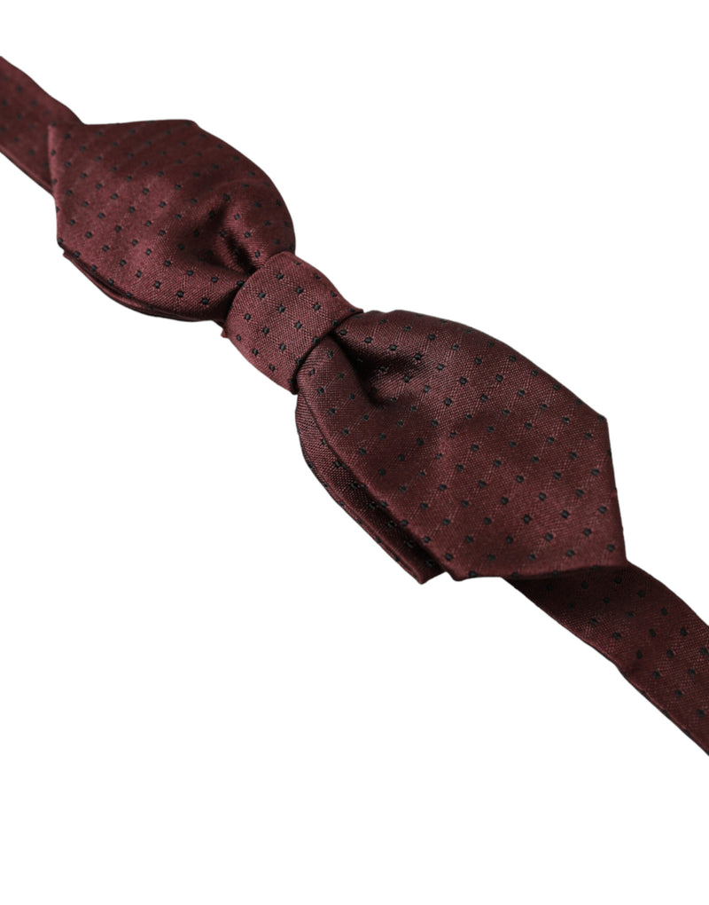 Nœud papillon fin ajustable en soie rouge bordeaux Dolce &amp; Gabbana