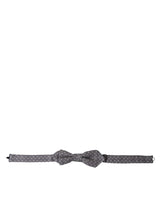 Nœud papillon ajustable en soie à pois gris Dolce &amp; Gabbana