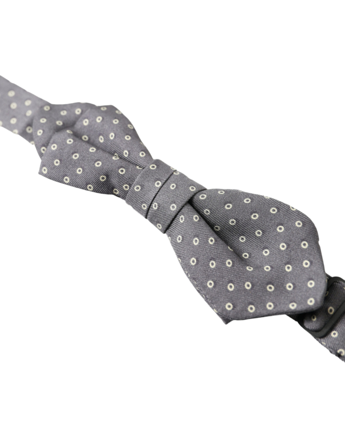 Nœud papillon ajustable en soie à pois gris Dolce &amp; Gabbana