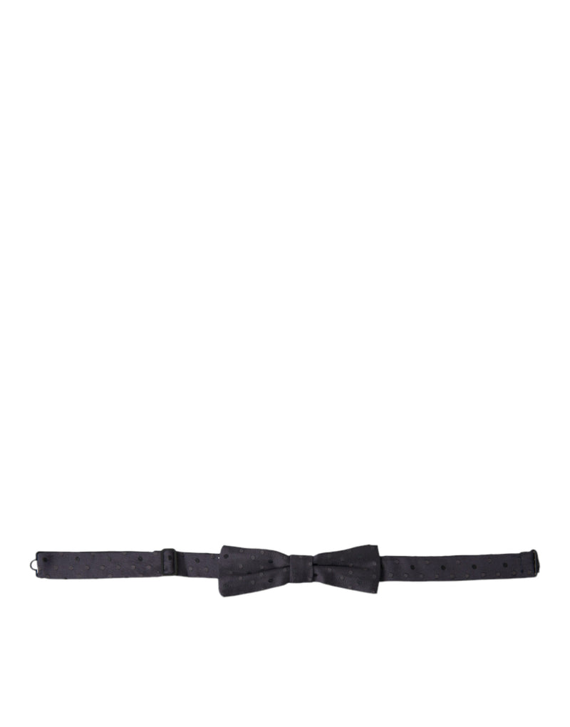 Nœud papillon ajustable en soie à pois bleus Dolce &amp; Gabbana pour homme