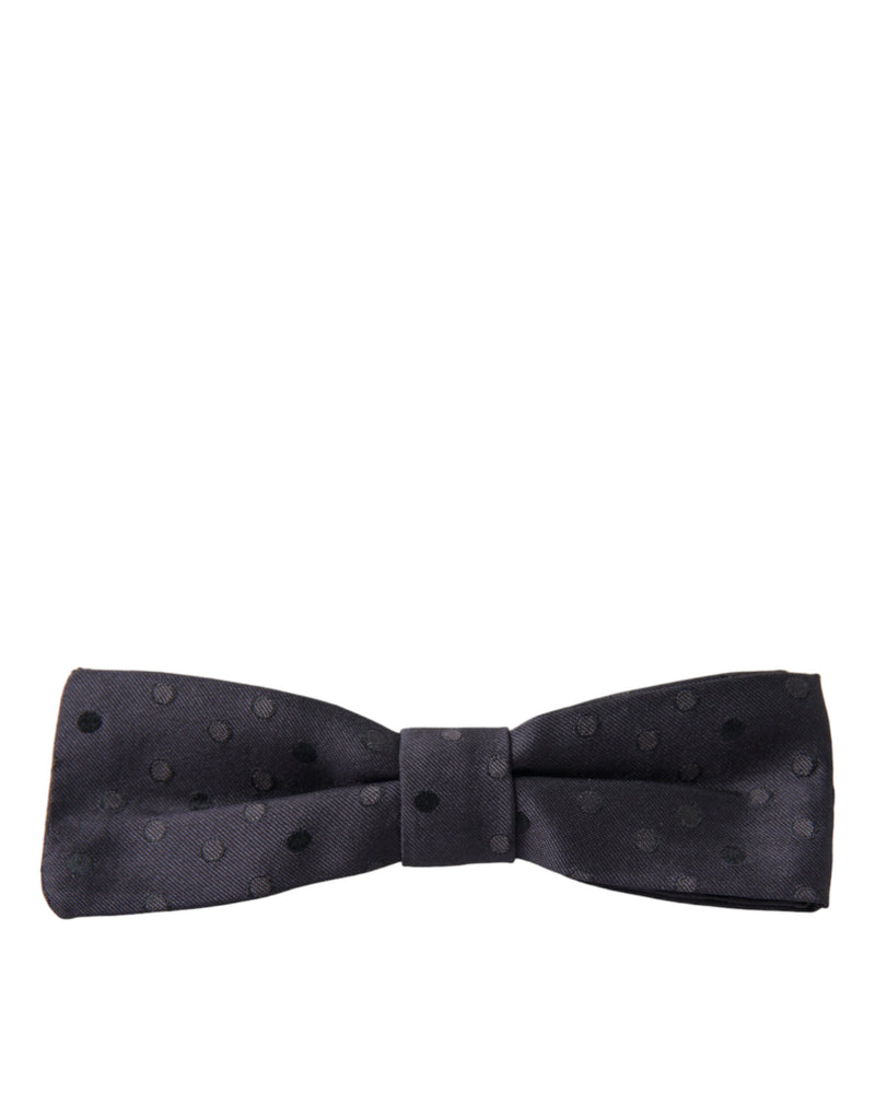 Nœud papillon ajustable en soie à pois bleus Dolce &amp; Gabbana pour homme