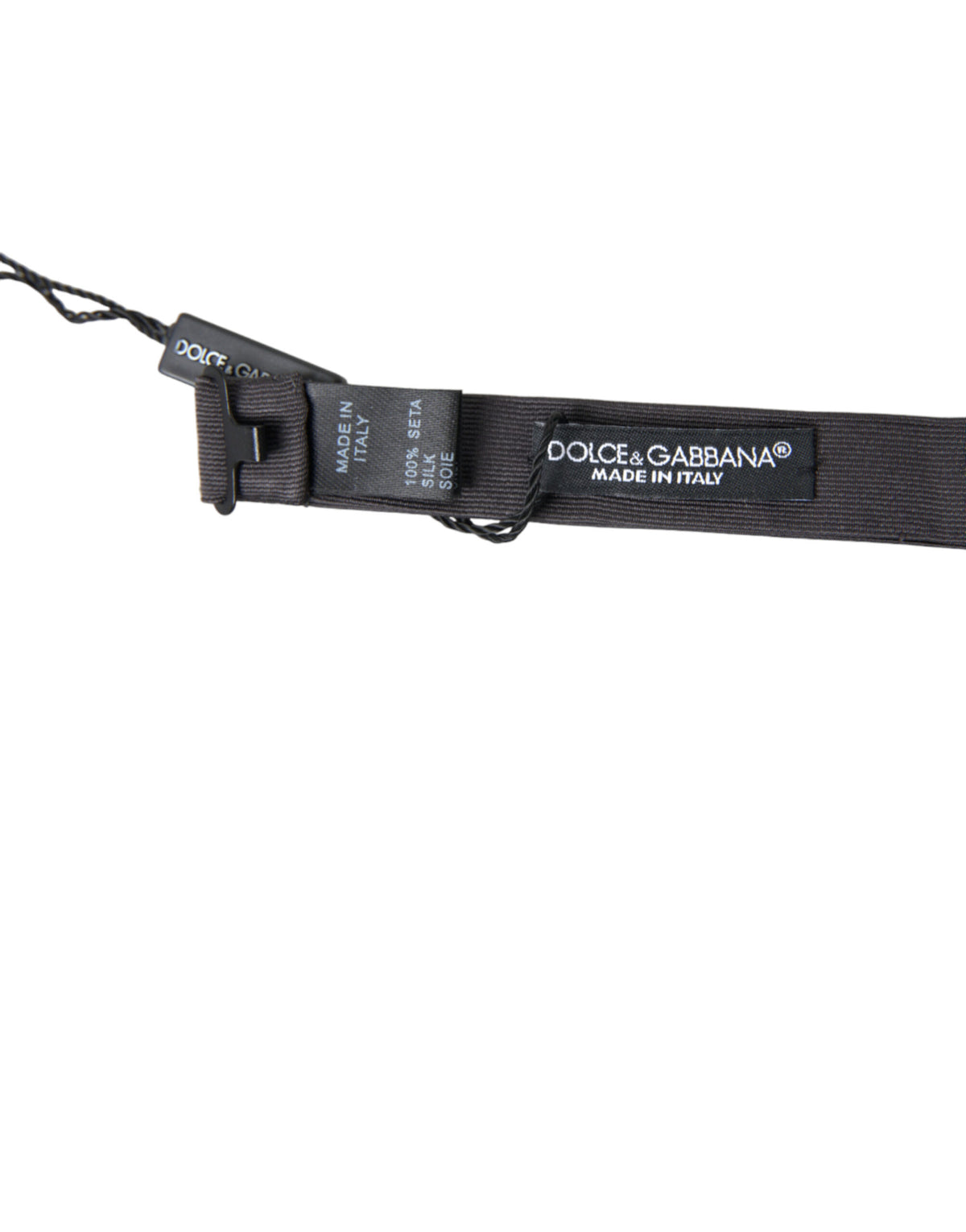 Nœud papillon réglable en soie gris foncé Dolce &amp; Gabbana pour homme