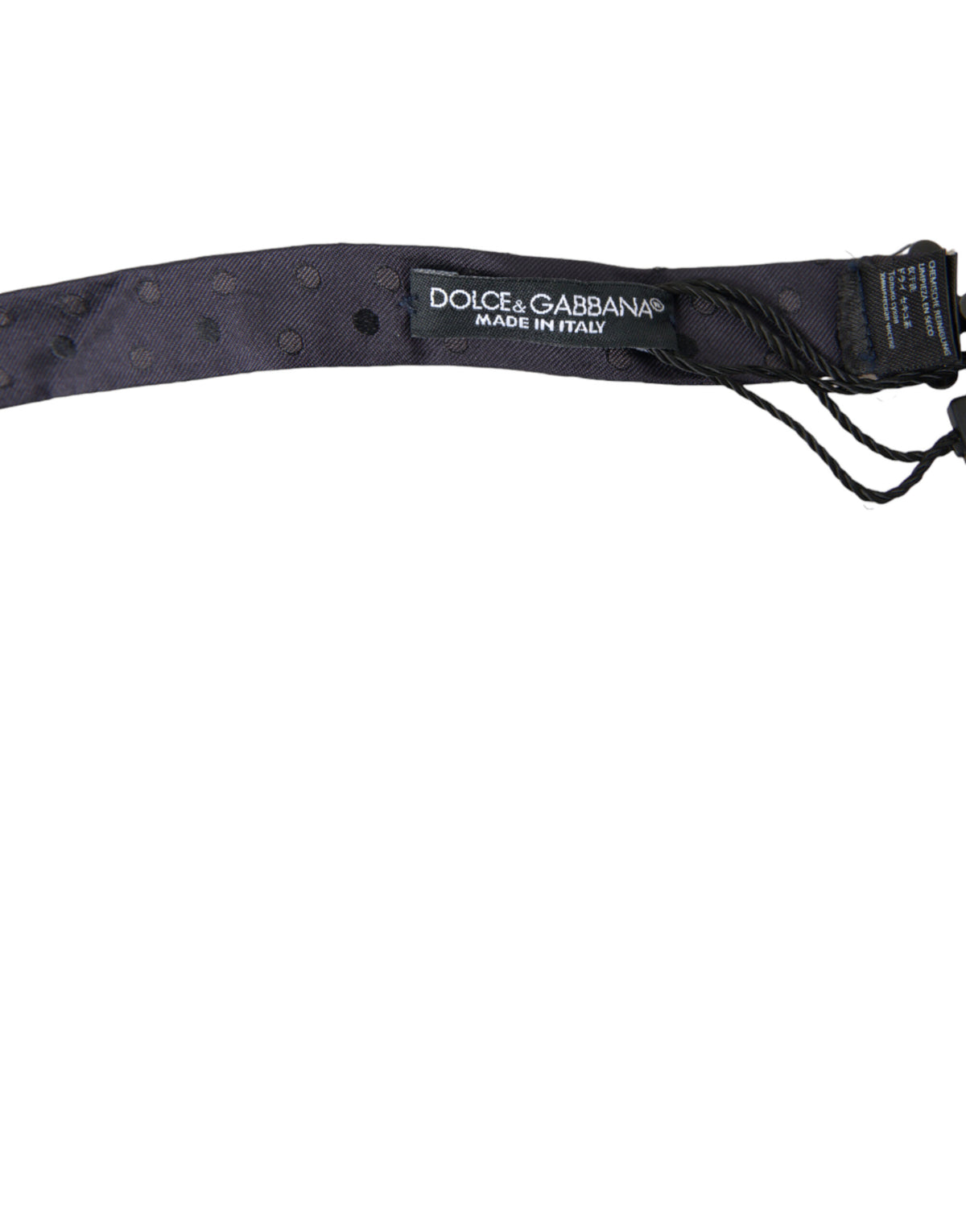 Nœud papillon ajustable en soie à pois bleus Dolce &amp; Gabbana pour homme