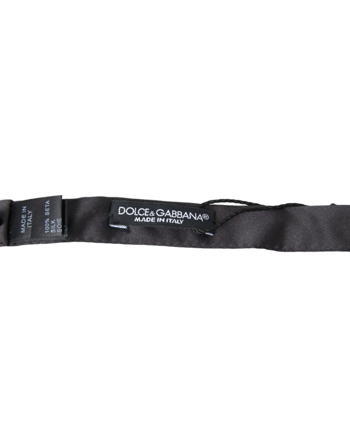 Nœud papillon réglable en soie gris foncé Dolce &amp; Gabbana pour homme