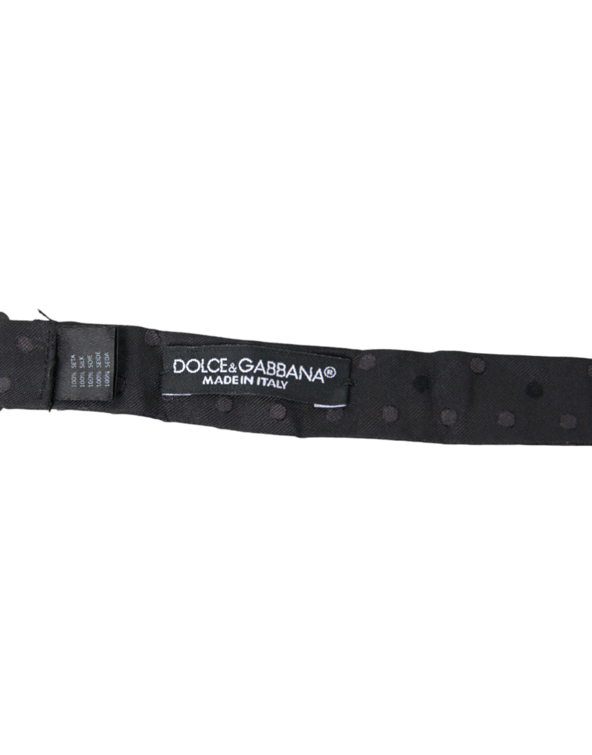 Nœud papillon ajustable en soie à pois gris Dolce &amp; Gabbana pour homme