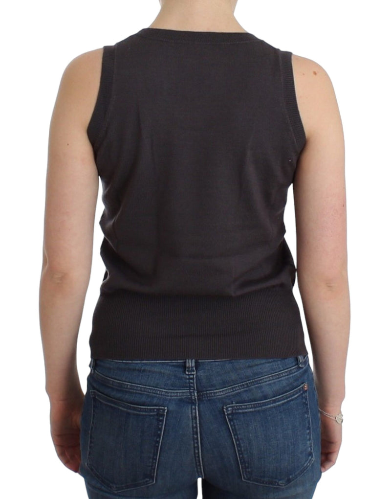 John Galliano Brown knit tank top