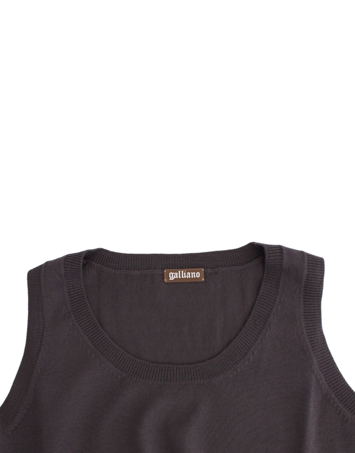 Débardeur en tricot brun de John Galliano