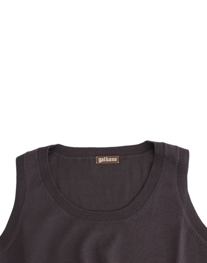 Débardeur en tricot brun de John Galliano