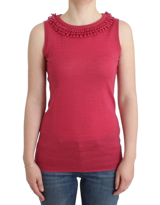 Top en laine rose à maille de John Galliano