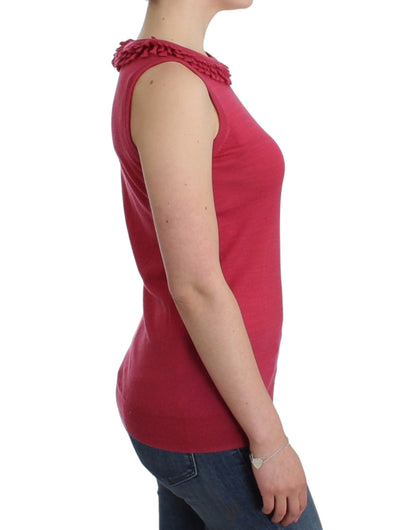 Top en laine rose à maille de John Galliano