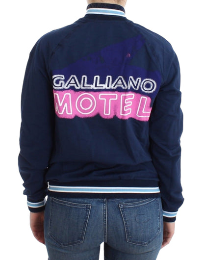 Cardigan en coton bleu à fermeture éclair de John Galliano