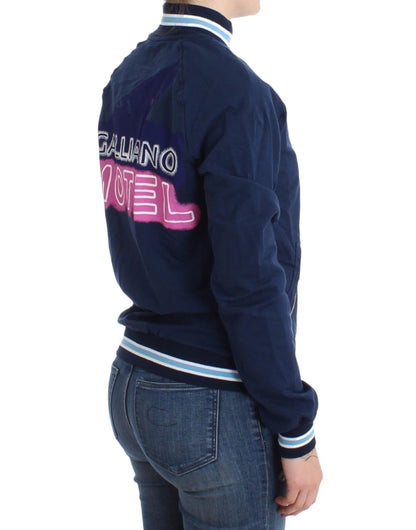 Cardigan en coton bleu à fermeture éclair de John Galliano