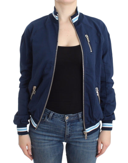 Cardigan en coton bleu à fermeture éclair de John Galliano
