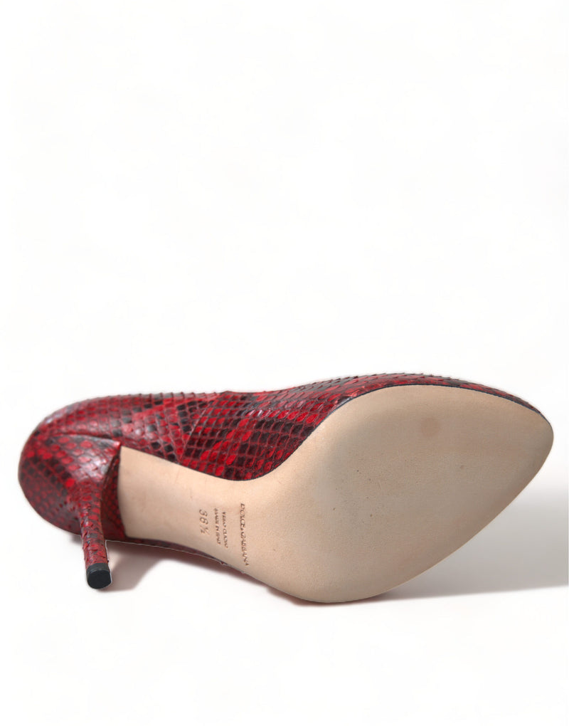 Dolce & Gabbana Red Ayers Leather Lace Socks Pumps