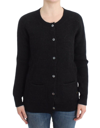 Cardigan en laine noire de John Galliano