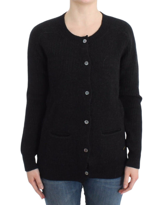 Cardigan en laine noire de John Galliano