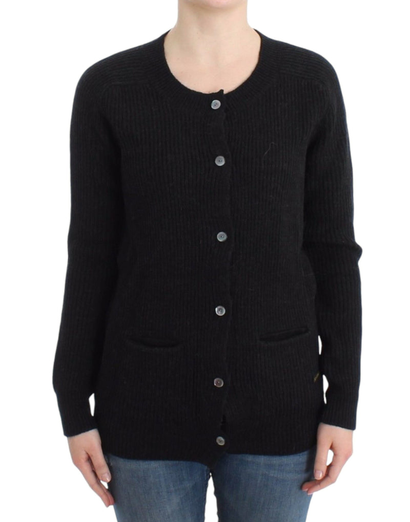 Cardigan en laine noire de John Galliano