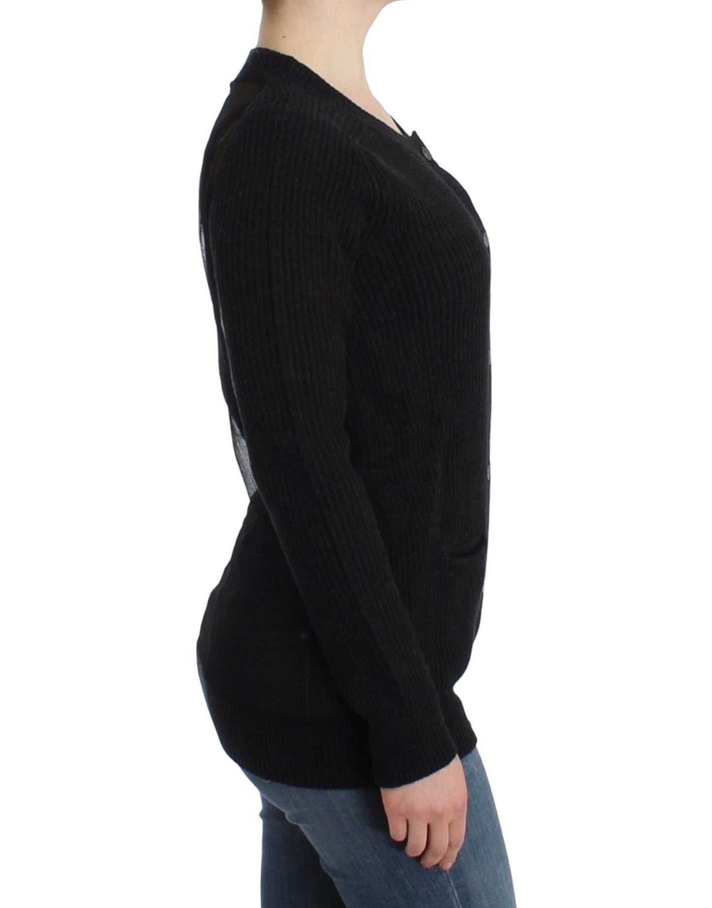 Cardigan en laine noire de John Galliano