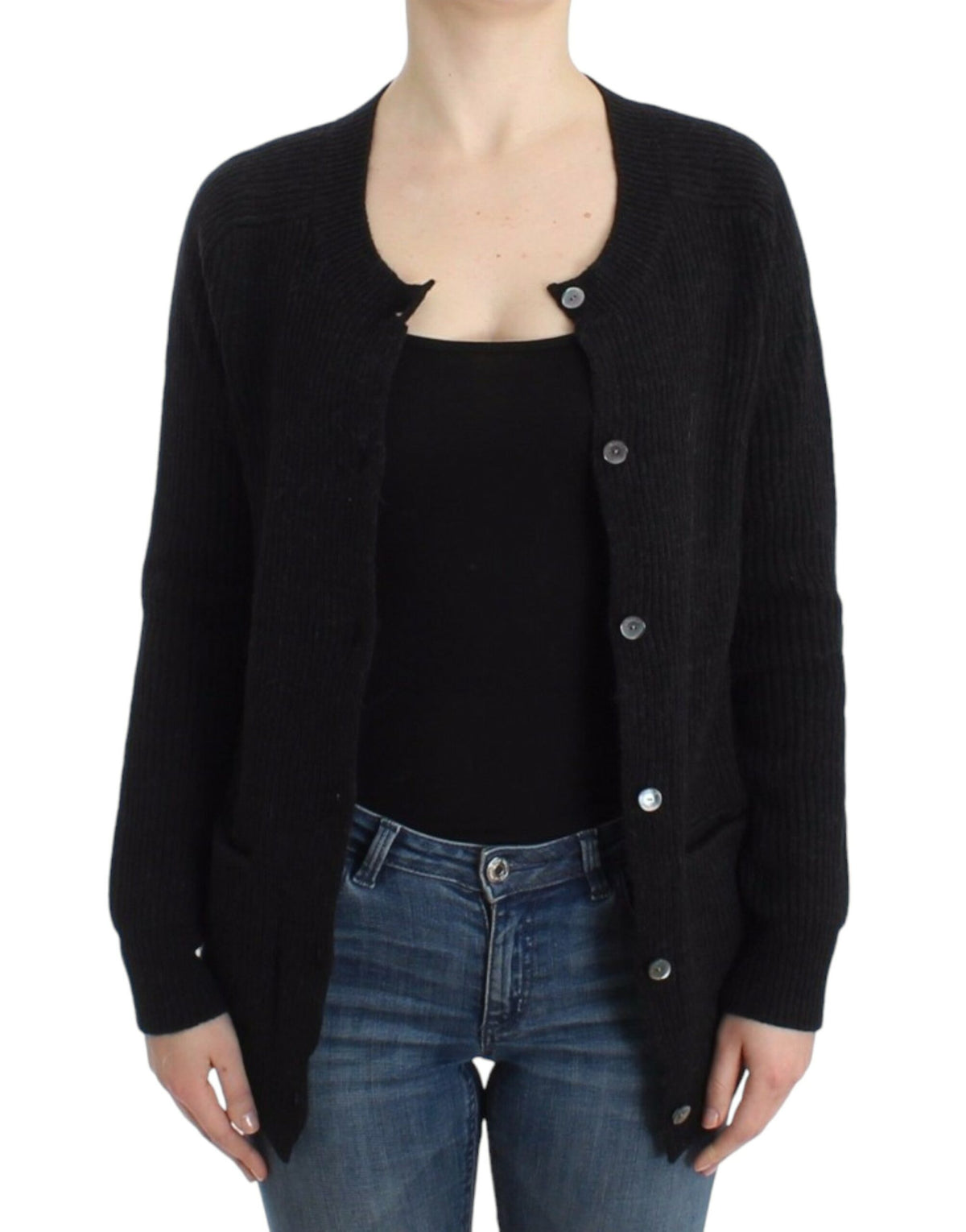 Cardigan en laine noire de John Galliano