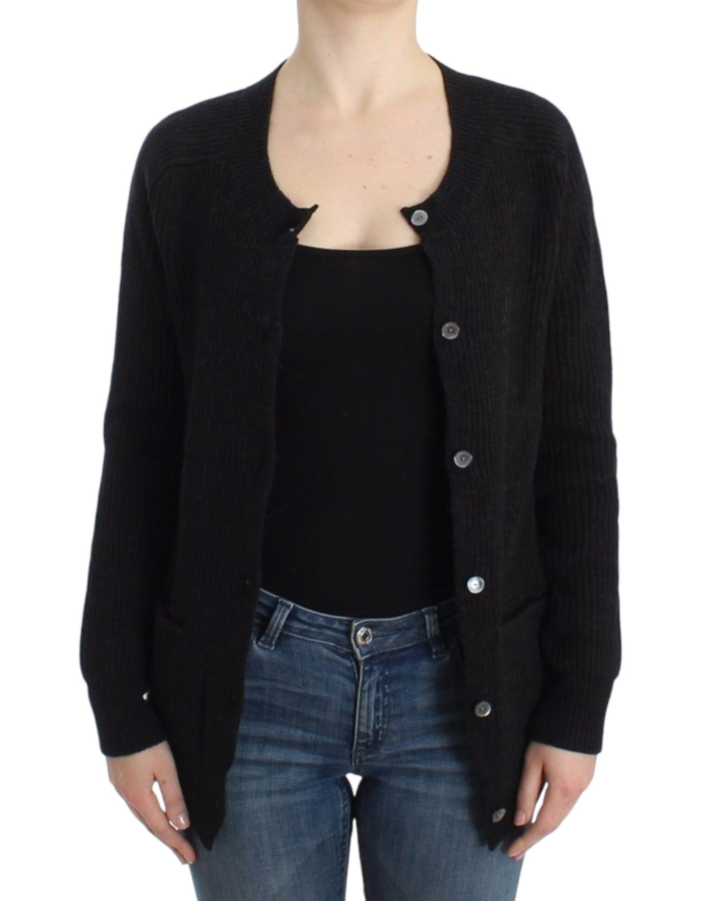 Cardigan en laine noire de John Galliano