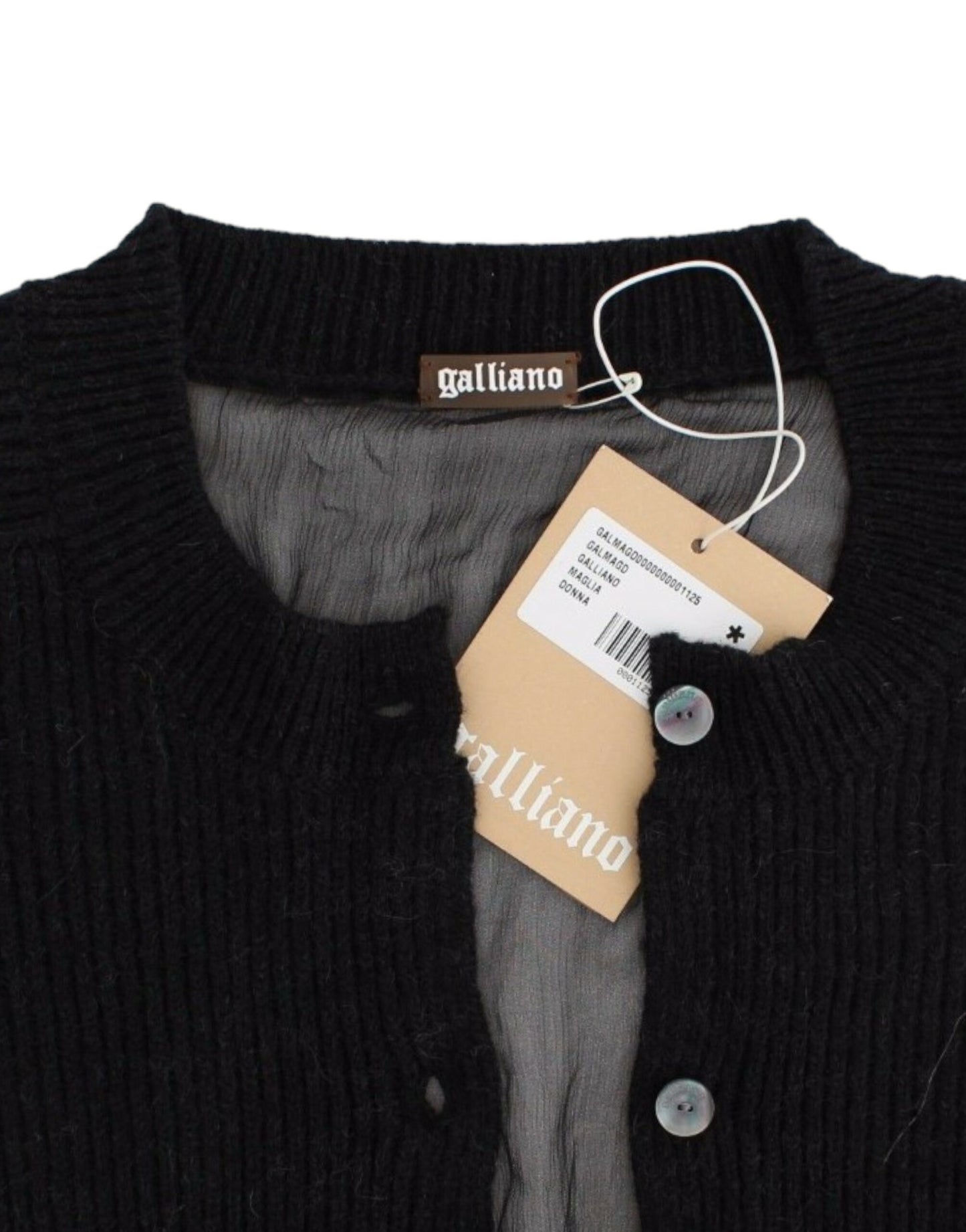 Cardigan en laine noire de John Galliano