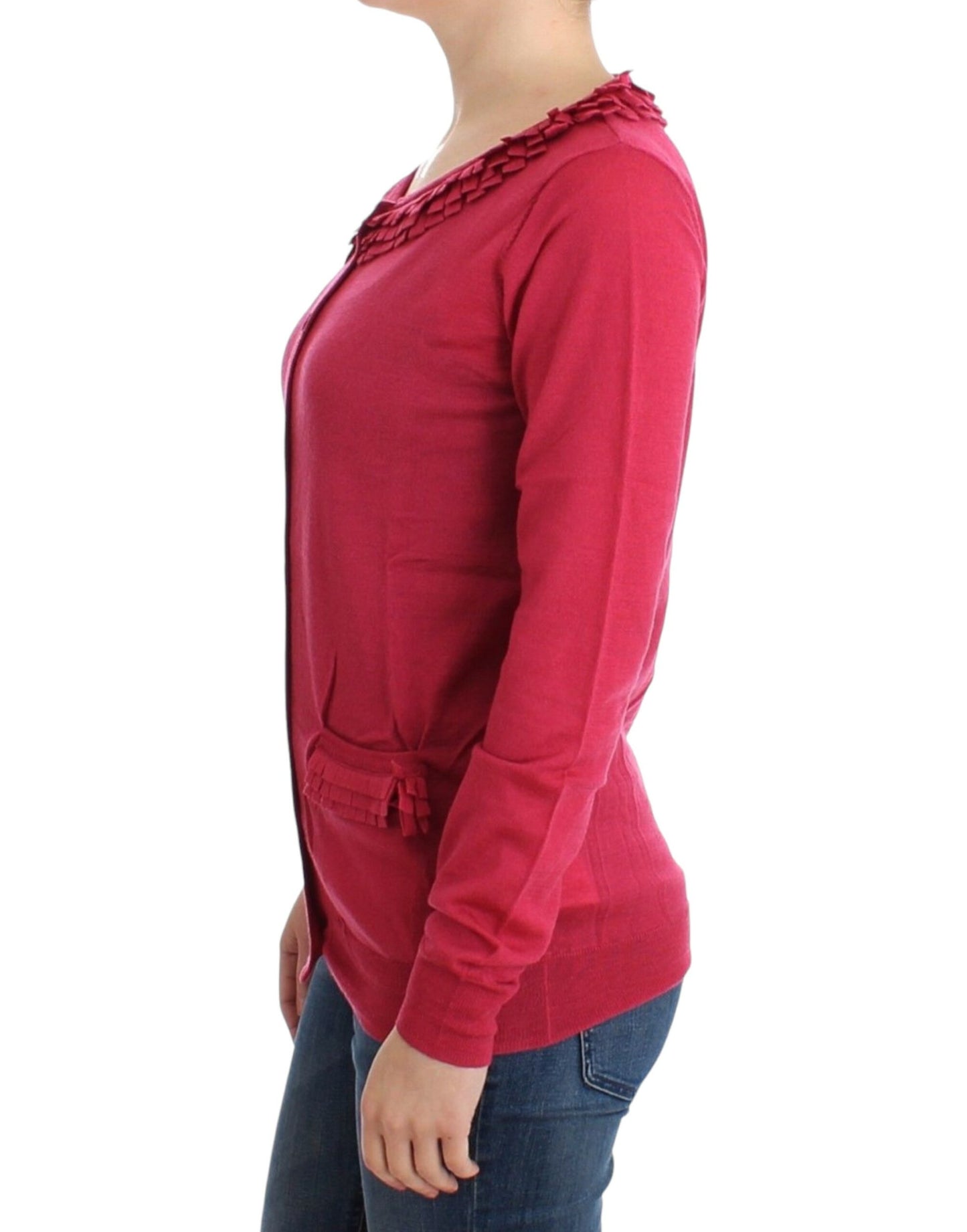 Cardigan en laine rose de John Galliano