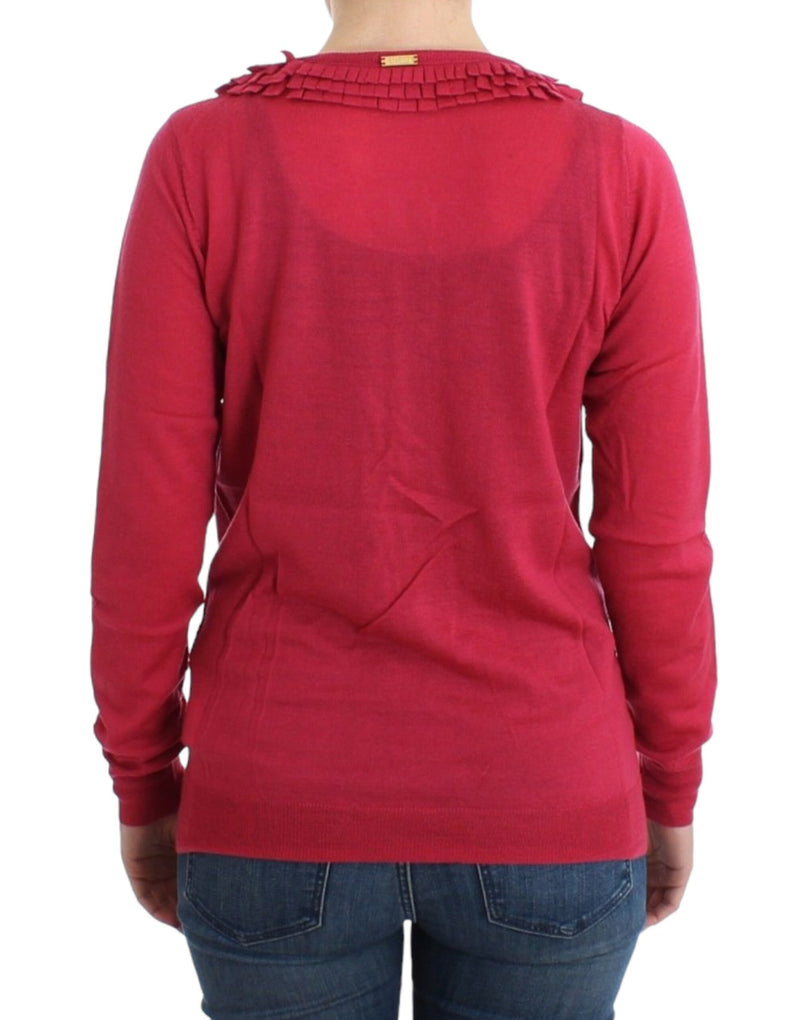 Cardigan en laine rose de John Galliano