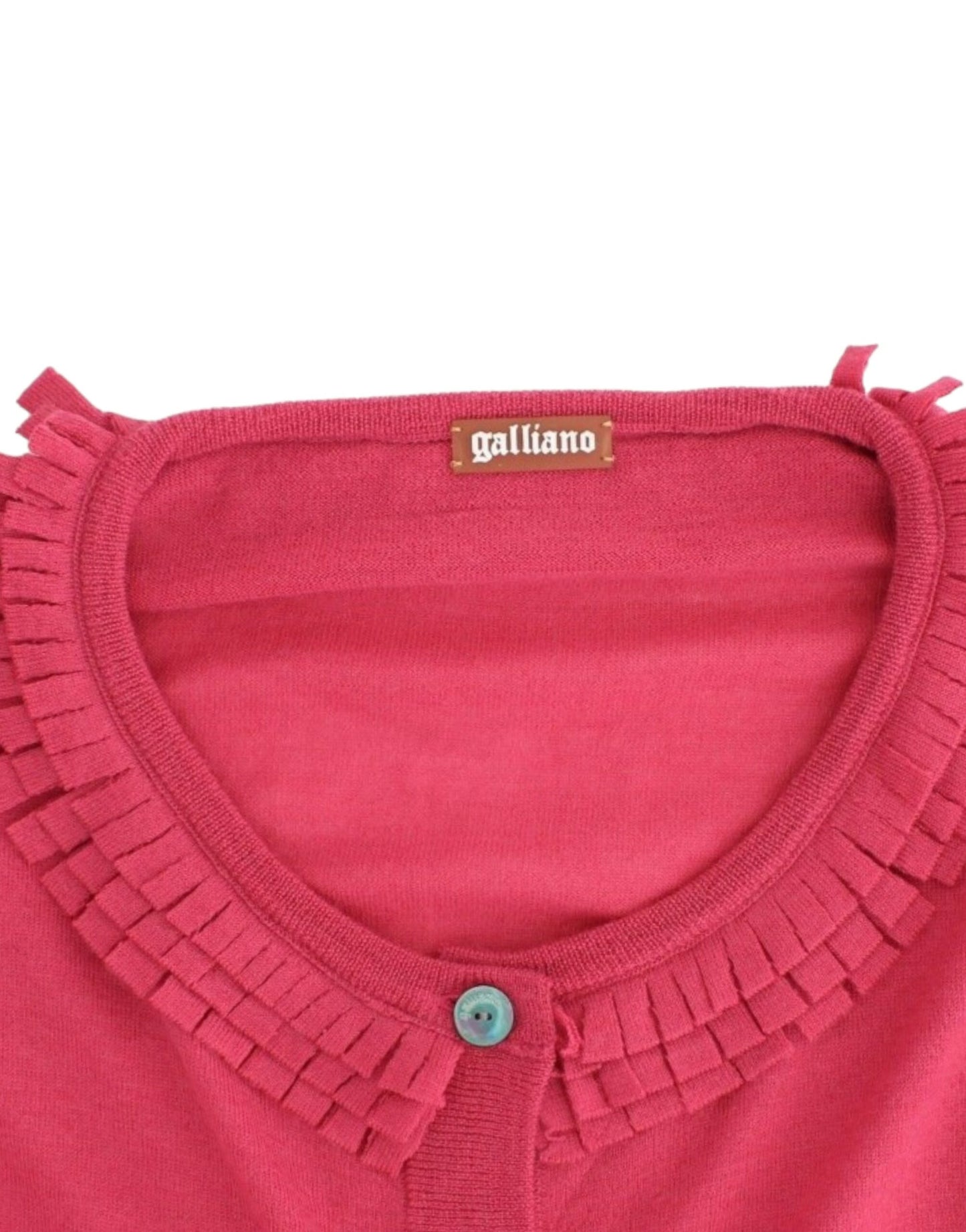 Cardigan en laine rose de John Galliano
