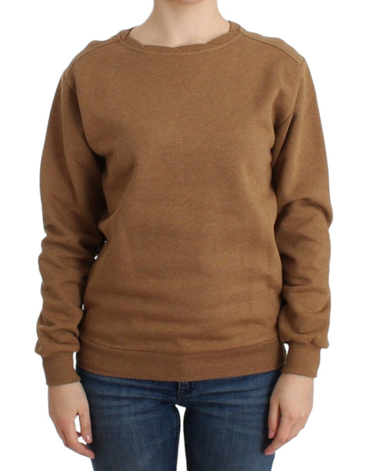 Pull en coton à col rond brun de John Galliano