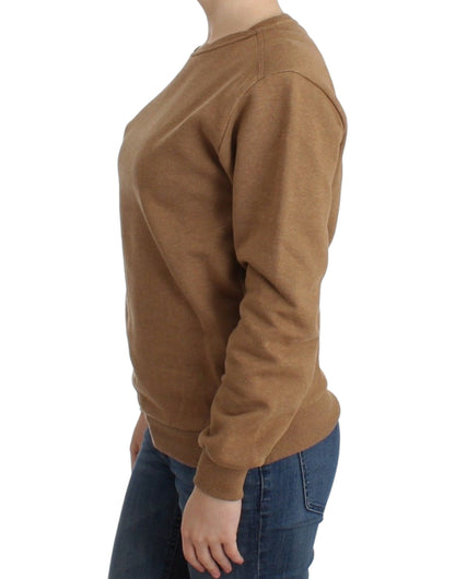 Pull en coton à col rond brun de John Galliano