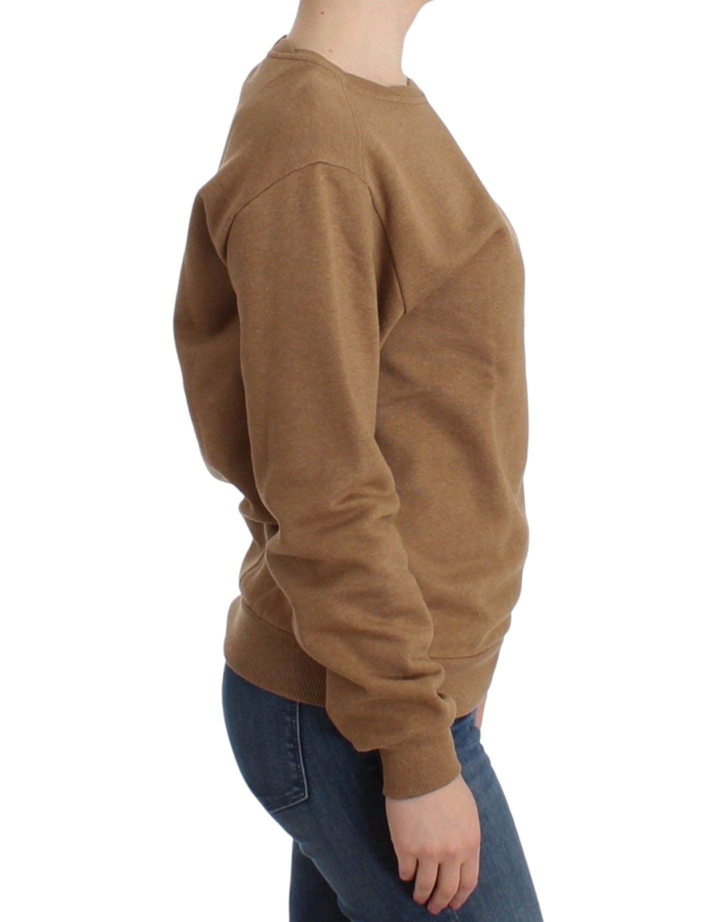 Pull en coton à col rond brun de John Galliano