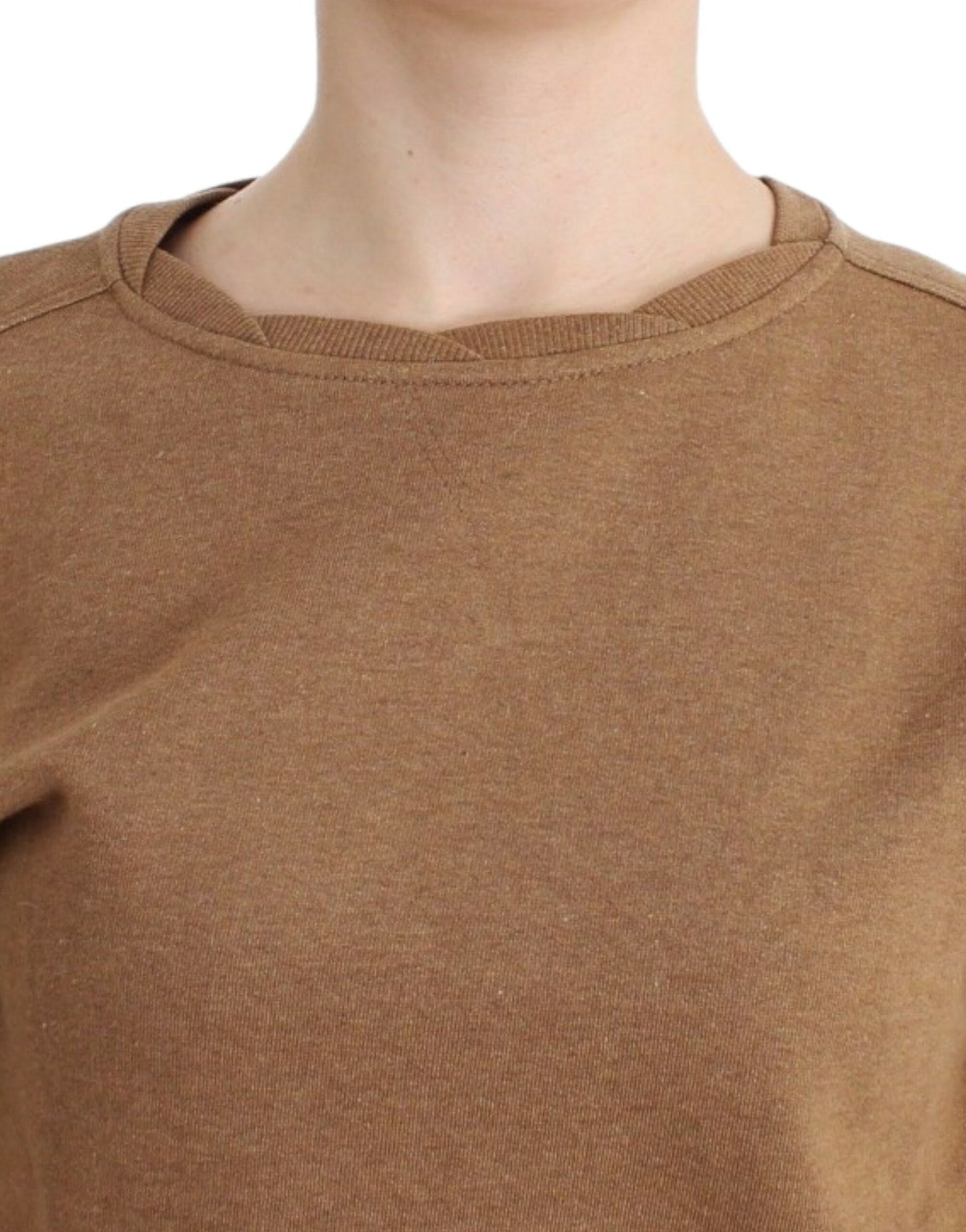 Pull en coton à col rond brun de John Galliano
