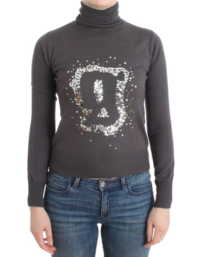 Pull en coton à col montant brun de John Galliano