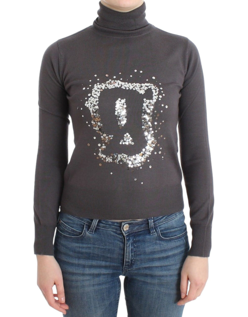 Pull en coton à col montant brun de John Galliano