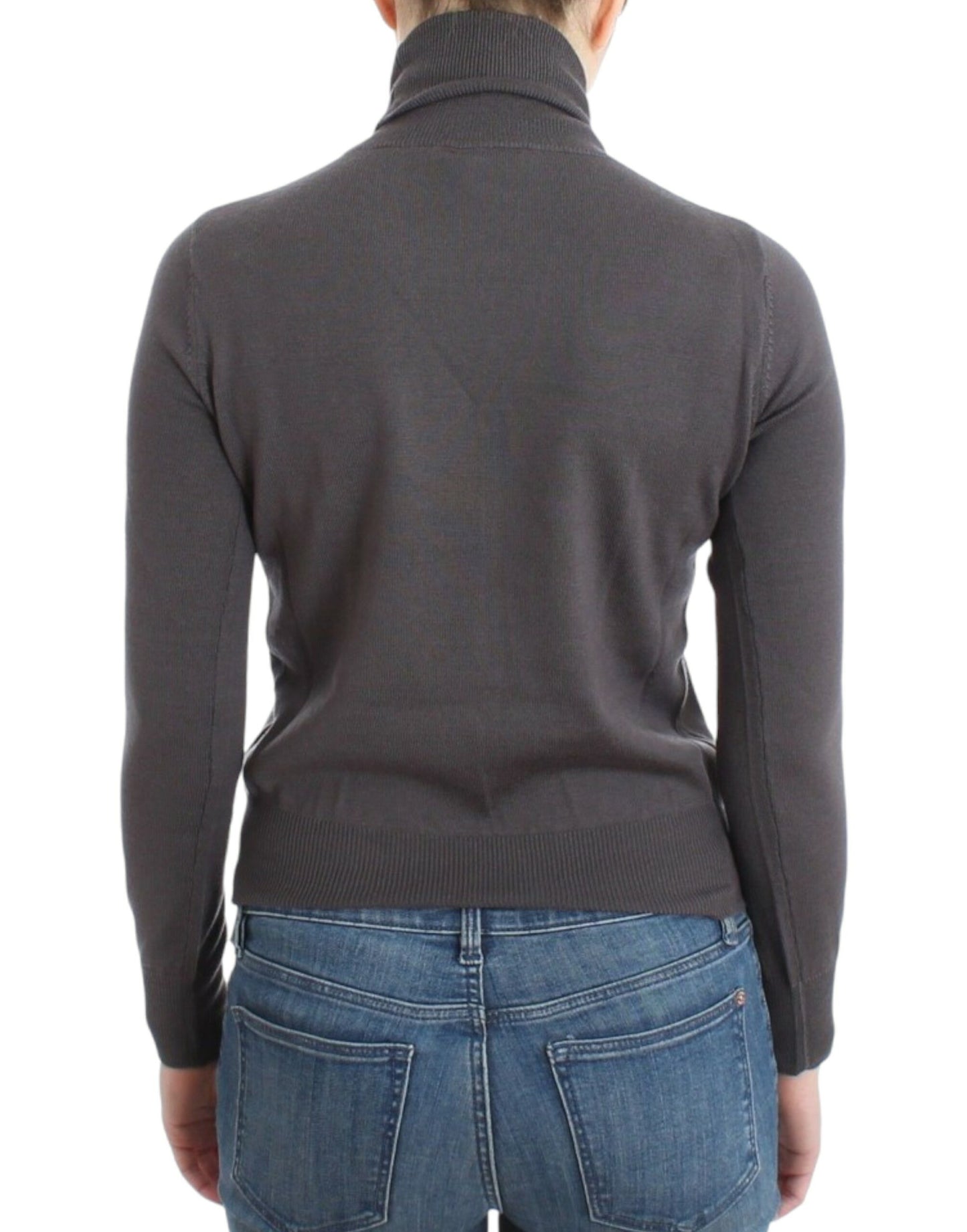 Pull en coton à col montant brun de John Galliano