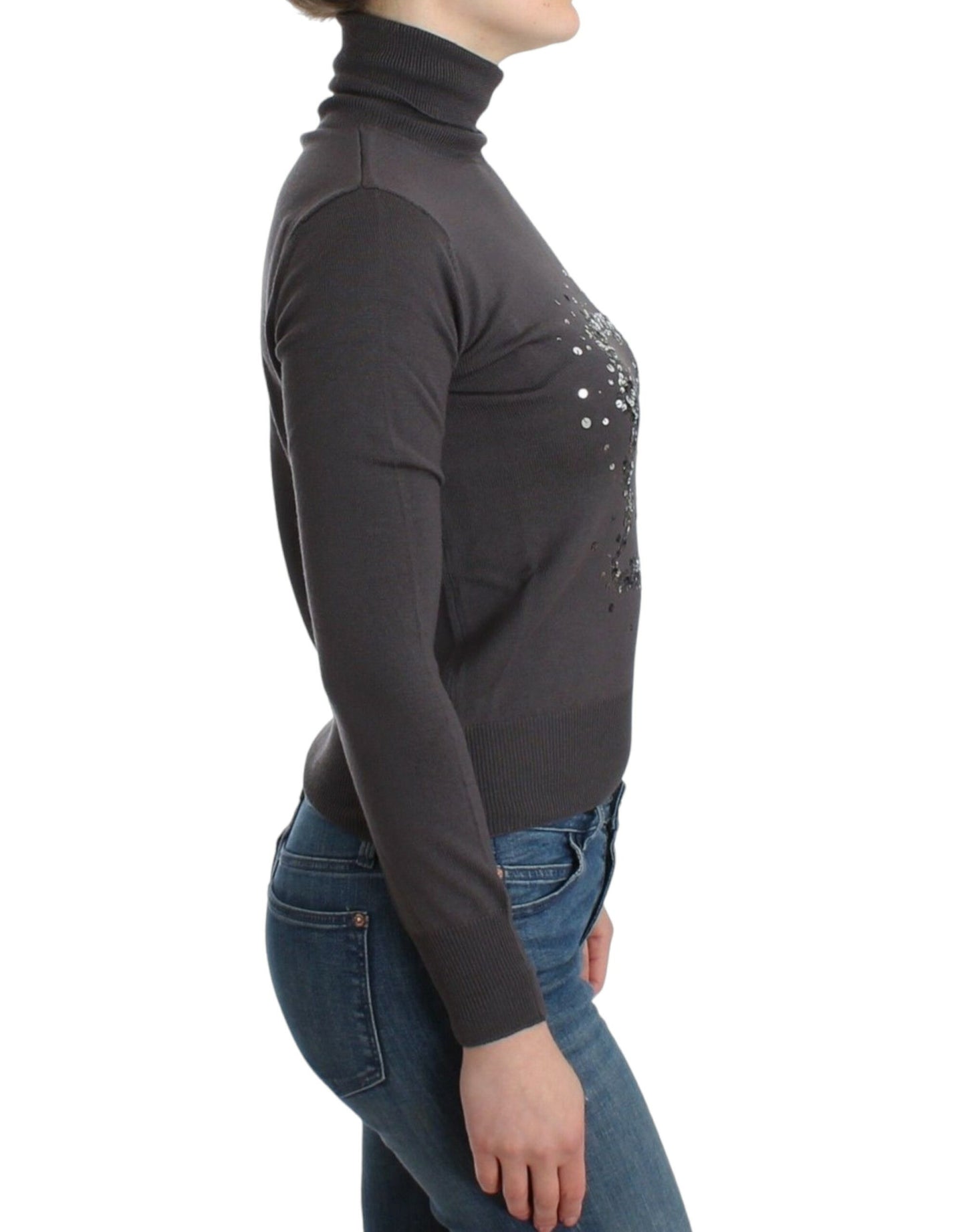 Pull en coton à col montant brun de John Galliano
