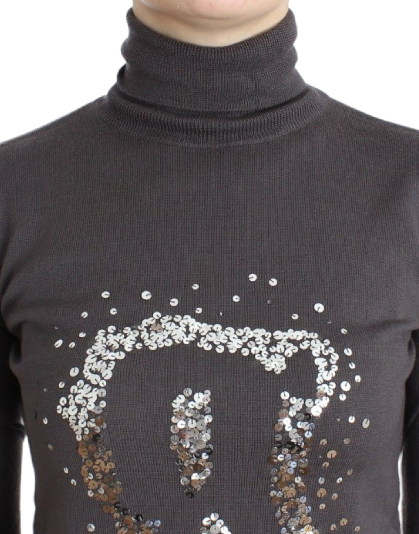 Pull en coton à col montant brun de John Galliano