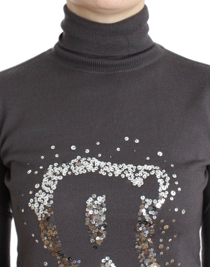 Pull en coton à col montant brun de John Galliano