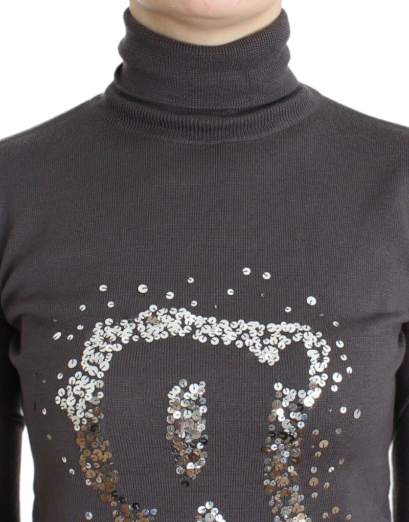 Pull en coton à col montant brun de John Galliano