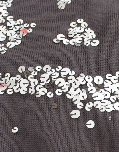 Pull en coton à col montant brun de John Galliano