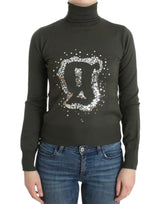 Pull col montant en laine verte de John Galliano