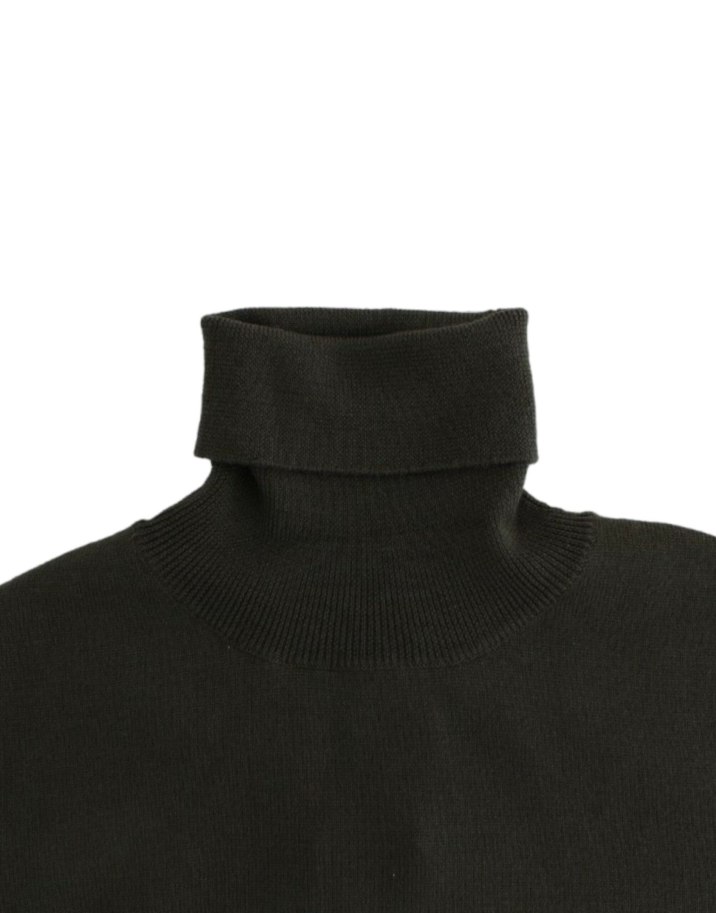 Pull col montant en laine verte de John Galliano
