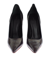 Escarpins à talons en cuir et daim gris et noir de Cédric Charlier