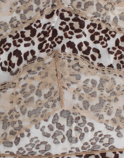Top en dentelle à manches longues brun de Cavalli