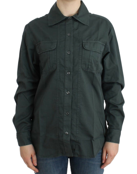 Chemise à boutons grise de Cavalli